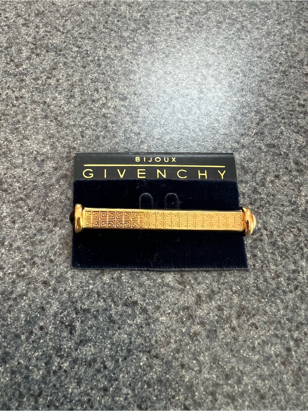 Givenchy Gold Engraved Bar Brooch